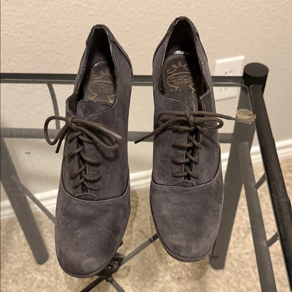 Circa by Joan & David Women's Charcoal Grey Lace-Up Boots Booties Sz 8